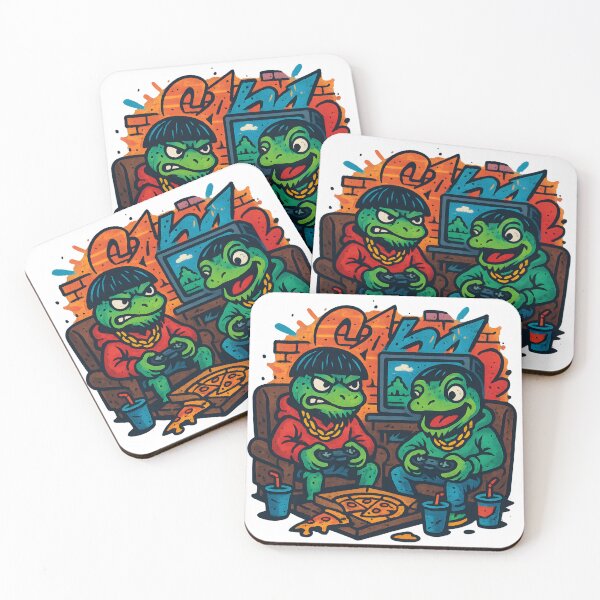 Item preview, Lizards Graffiti  Playing Video Games designed and sold by FunnySignalStudio.