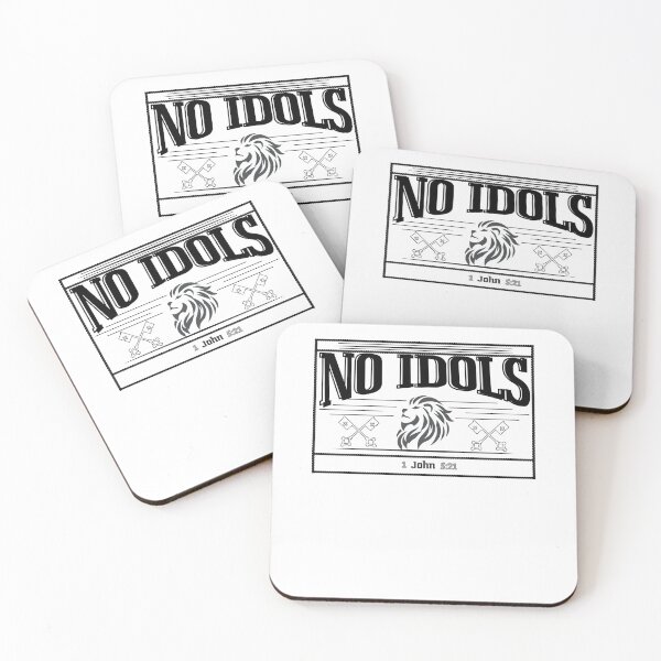 Item preview, Simple Version "NO IDOLS" Christian Scriptural Shirt - in black& grey designed and sold by Holy Coast Threads (Formerly ChristianFlower).