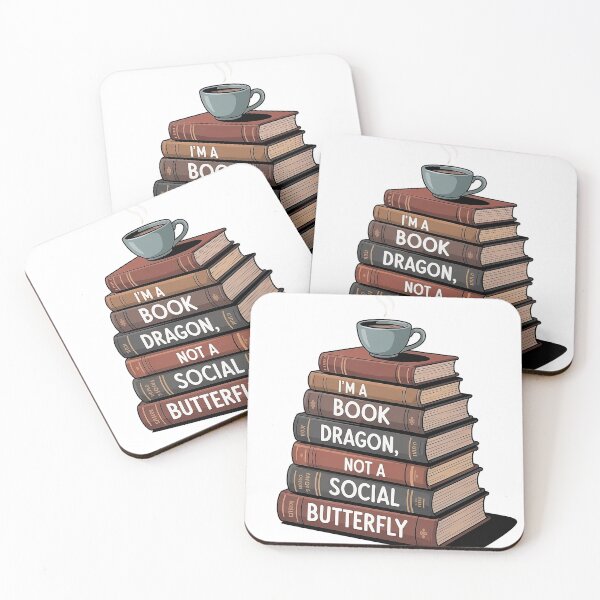 Item preview, Book Dragon Coffee Lover – Introvert Reading Quote Design designed and sold by YaoArtCreations.
