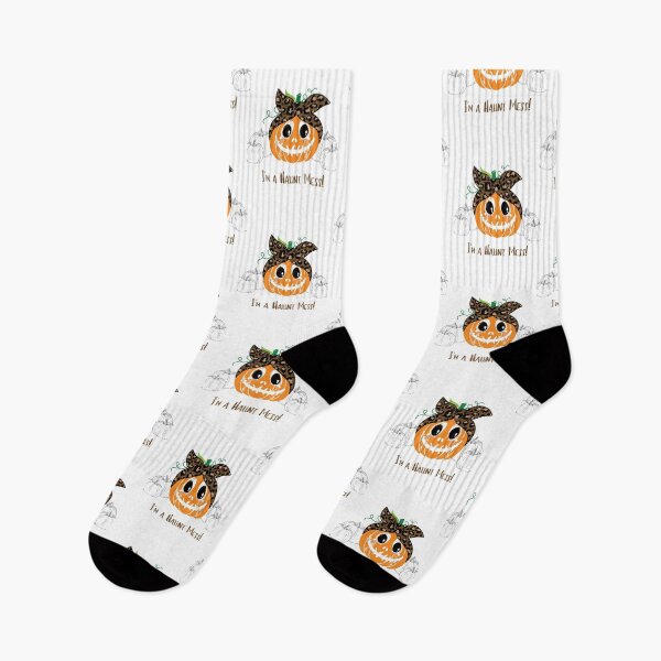 Item preview, Jack O’ Lantern Wearing Bonnet Socks designed and sold by CertainTees Clothing & Accessories .