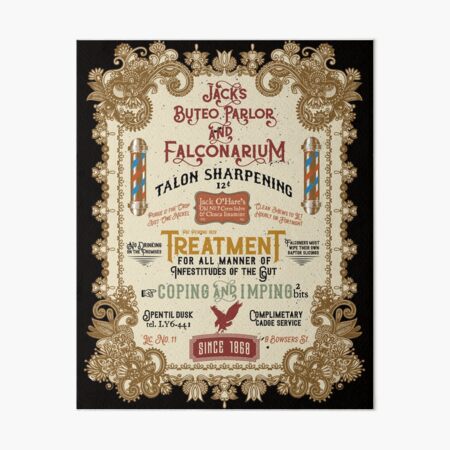 Falconry Barber Shop Falconry Joke for Bored Falconers Art Board Print