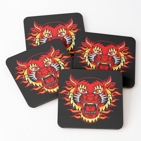 Item preview, Vintage Flaming Tiger designed and sold by ViaARTfactory.