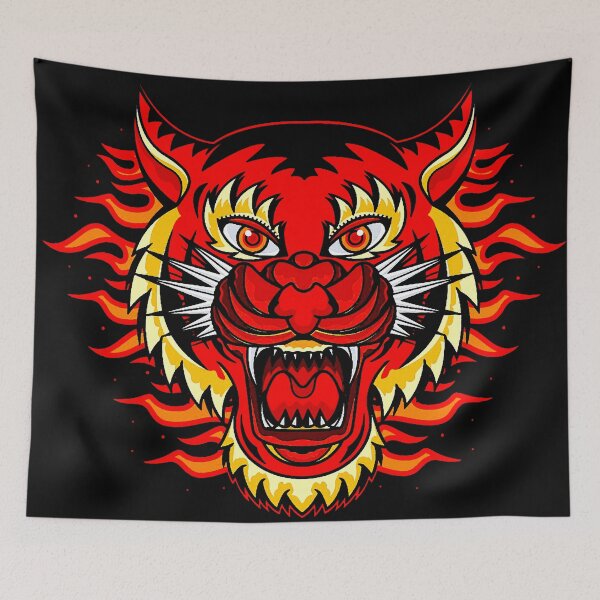 Item preview, Vintage Flaming Tiger designed and sold by ViaARTfactory.
