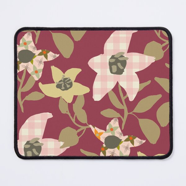 Item preview, Sunflowers collage style pattern on dark pink designed and sold by RRuffieuxStudio.