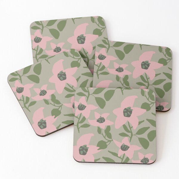 Item preview, Simple sunflowers pattern pink and green designed and sold by RRuffieuxStudio.