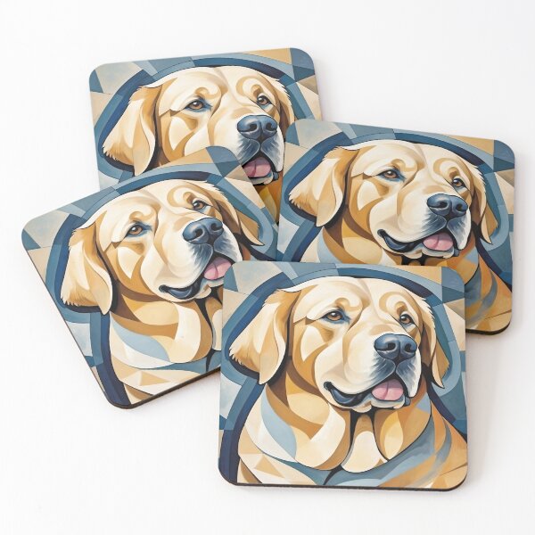 Item preview, Playful Golden Retriever with Cubist Flair designed and sold by buddyOmine.