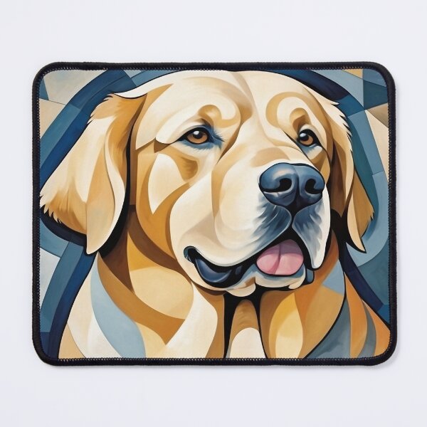 Item preview, Playful Golden Retriever with Cubist Flair designed and sold by buddyOmine.