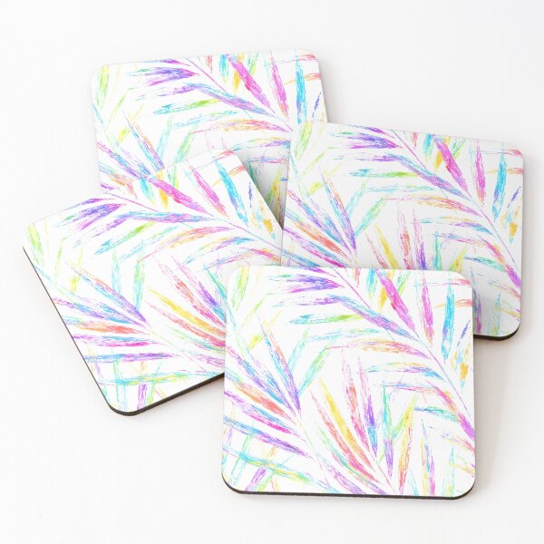 Item preview, Colorful Abstract Palm Leaf Pattern in Rainbow Crayon Texture designed and sold by FestivityFinds.