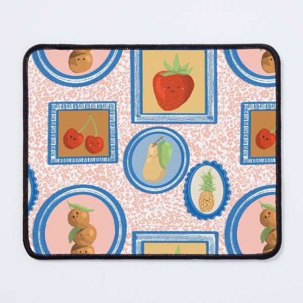 Item preview, Cute fruit families in picture frames with floral wallpaper designed and sold by RRuffieuxStudio.