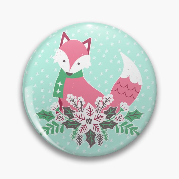 Item preview, Snowy Christmas Fox and Flower Design designed and sold by CarefulCreation.