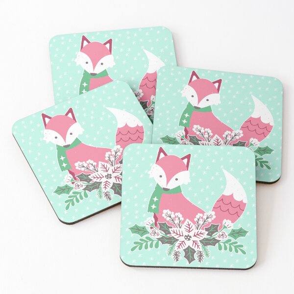 Item preview, Snowy Christmas Fox and Flower Design designed and sold by CarefulCreation.