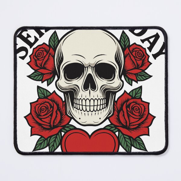 Item preview, Skull design with roses and heart symbolizes seizing the day in bold artwork designed and sold by Ai-Cases-Store.