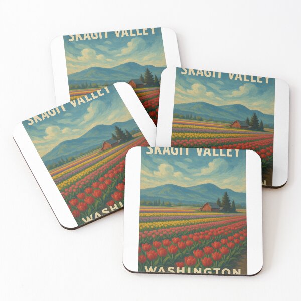 Item preview, Skagit Valley Washington Tulip Fields and Red Barn designed and sold by Aryabek.