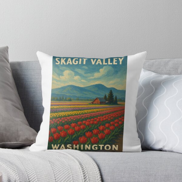 Item preview, Skagit Valley Washington Tulip Fields and Red Barn designed and sold by Aryabek.