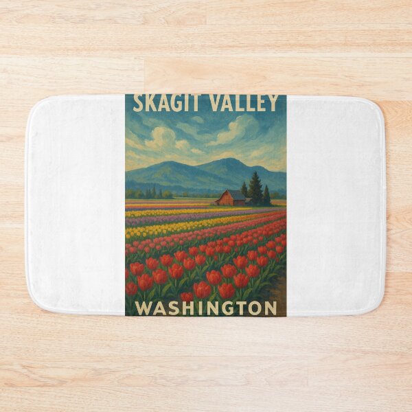 Item preview, Skagit Valley Washington Tulip Fields and Red Barn designed and sold by Aryabek.