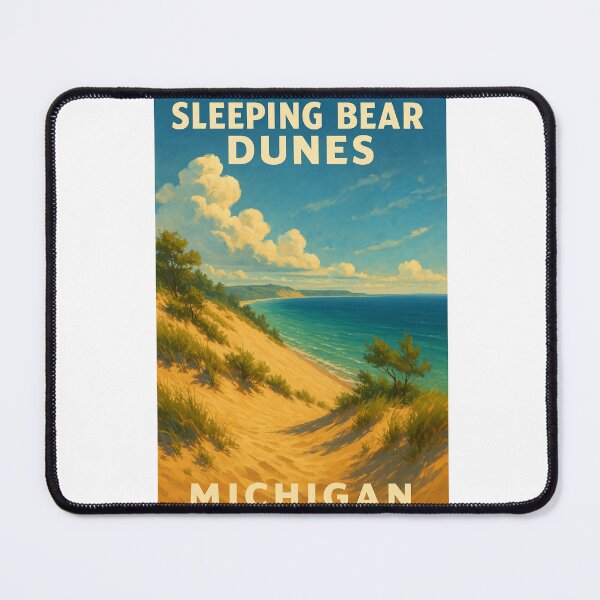 Item preview, Sleeping Bear Dunes Michigan Overlook with Lake Michigan designed and sold by Aryabek.