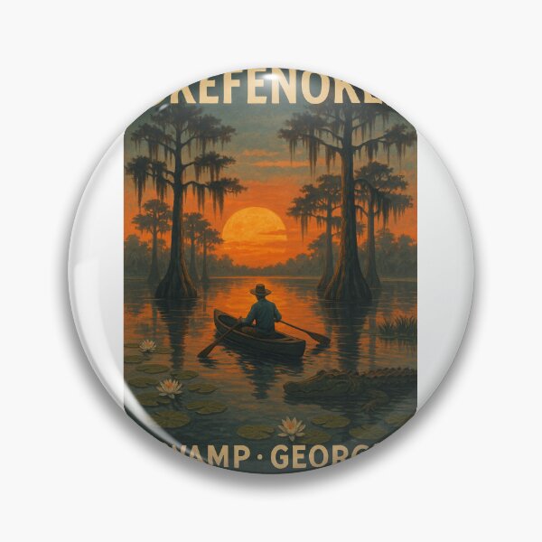Item preview, Okefenokee Swamp Georgia Sunset and Cypress Trees designed and sold by Aryabek.