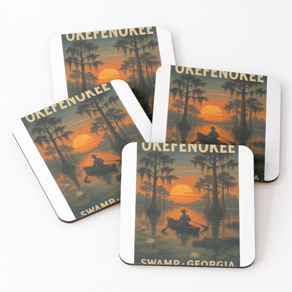 Item preview, Okefenokee Swamp Georgia Sunset and Cypress Trees designed and sold by Aryabek.
