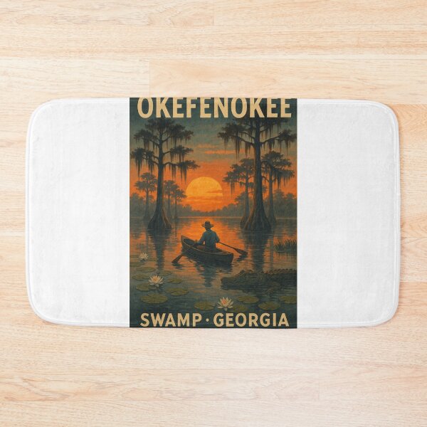 Item preview, Okefenokee Swamp Georgia Sunset and Cypress Trees designed and sold by Aryabek.