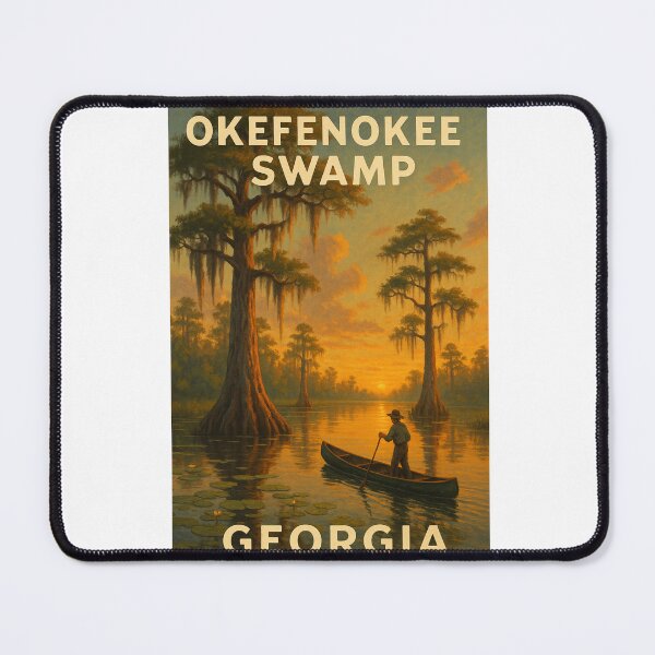 Item preview, Okefenokee Swamp Georgia Sunrise and Canoe Explorer designed and sold by Aryabek.