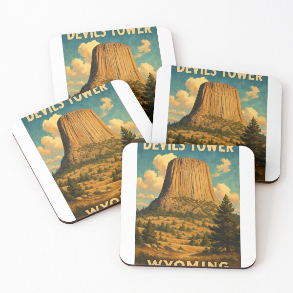 Item preview, Devils Tower Wyoming Volcanic Monolith and Forest designed and sold by Aryabek.
