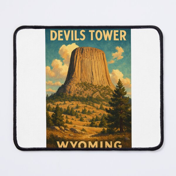 Item preview, Devils Tower Wyoming Volcanic Monolith and Forest designed and sold by Aryabek.