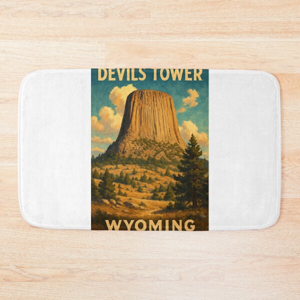 Item preview, Devils Tower Wyoming Volcanic Monolith and Forest designed and sold by Aryabek.