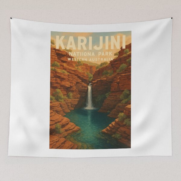 Item preview, Karijini National Park Western Australia Gorge Waterfall View designed and sold by Aryabek.