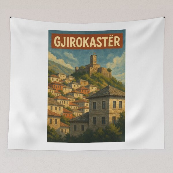 Item preview, Gjirokastër Albania Stone Houses and Hilltop Castle designed and sold by Aryabek.