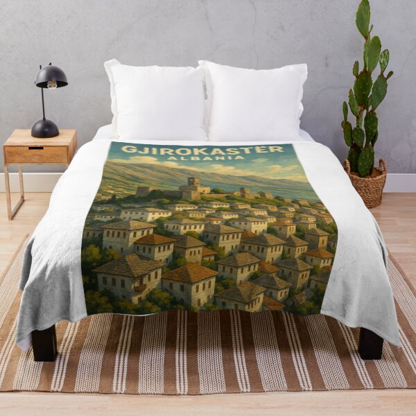 Item preview, Gjirokastër Albania Castle Overlooking Historic Town designed and sold by Aryabek.