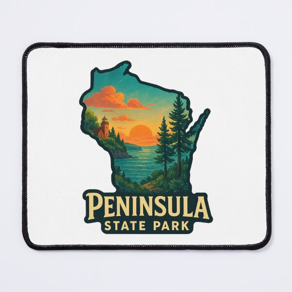 Item preview, Peninsula State Park Wisconsin Sunset and Lighthouse View designed and sold by Aryabek.