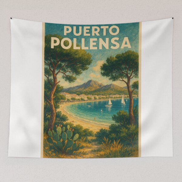 Item preview, Puerto Pollensa Mallorca Seaside Beach and Bay View designed and sold by Places On Earth.
