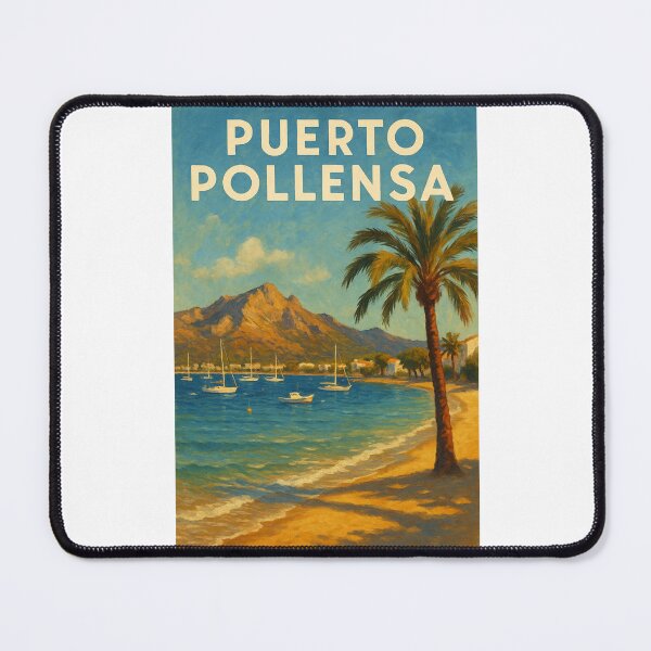 Item preview, Puerto Pollensa Mallorca Palm Tree Coastline at Sunset designed and sold by Places On Earth.