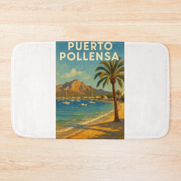 Item preview, Puerto Pollensa Mallorca Palm Tree Coastline at Sunset designed and sold by Places On Earth.