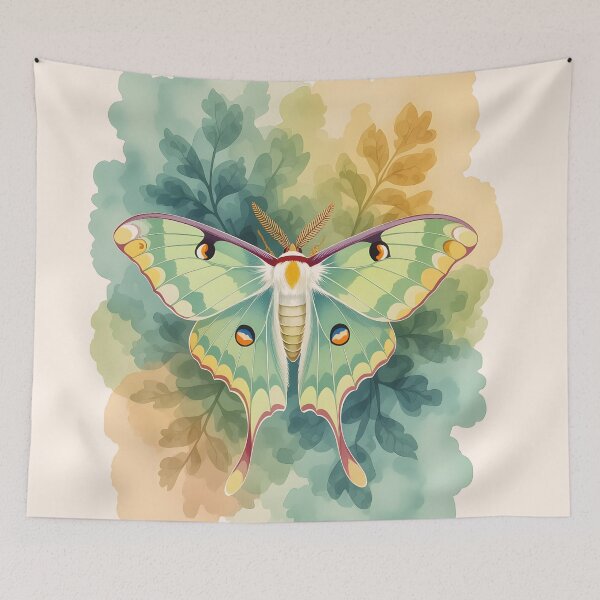 Item preview, Luna Moth Floral Botanical - Whimsical Floral Luna Moth Night Sky designed and sold by Wiss2Arts.