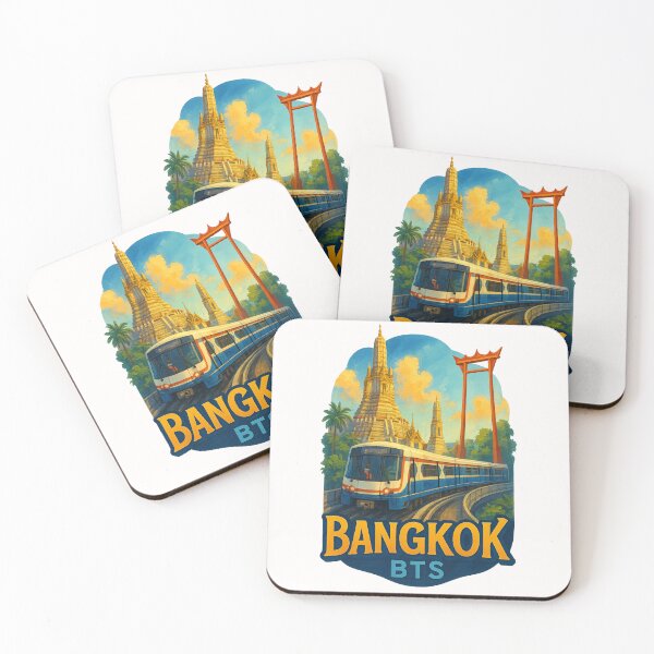 Item preview, Bangkok BTS with Wat Arun and Giant Swing designed and sold by Places On Earth.