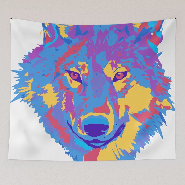 Item preview, Colorful Wolf Head Pop Art | Vibrant Animal Design designed and sold by FRACTARA.