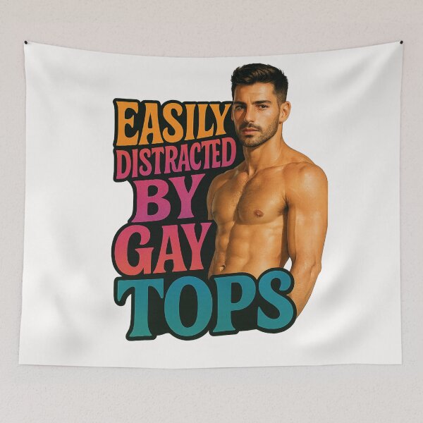 Item preview, Easily Distracted by Gay Tops – Muscle Pride  designed and sold by Places On Earth.