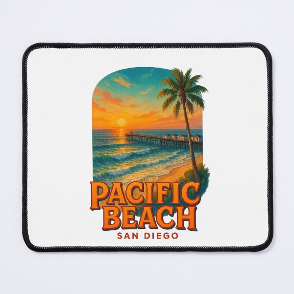 Item preview, Crystal Pier and Oceanfront at Pacific Beach, San Diego designed and sold by Places On Earth.