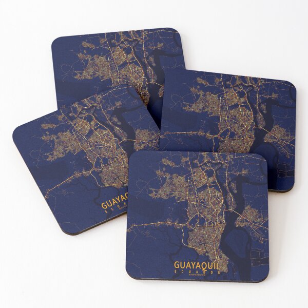 Item preview, Guayaquil, Guayas, Ecuador Map - City At Night designed and sold by deMAP.