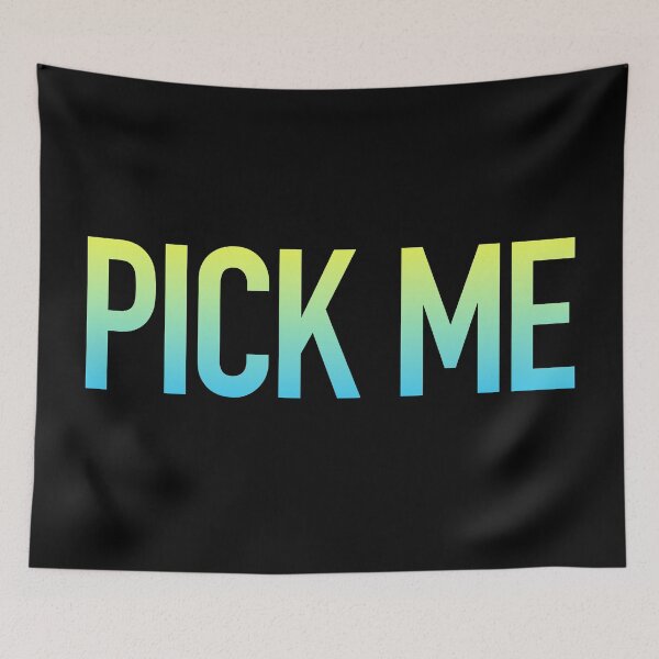 Item preview, PICK ME in yellow and aqua designed and sold by Memes N Lore .