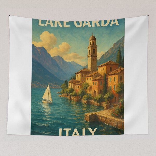 Item preview, Lakeside Village on Lake Garda, Italy designed and sold by StampMyPassport.