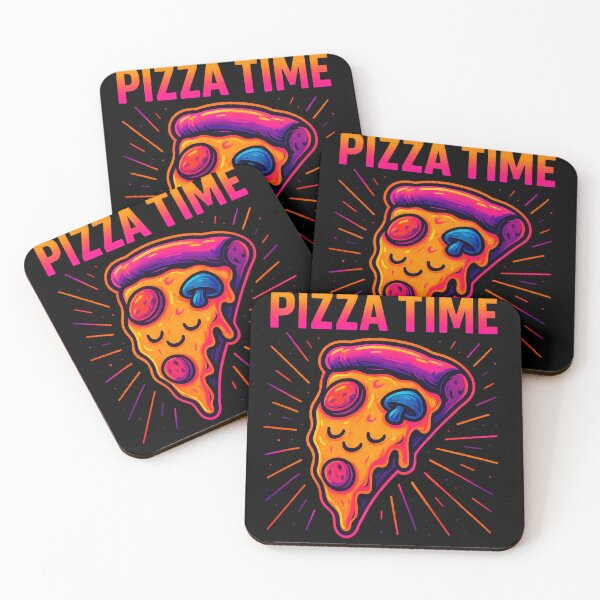 Item preview, Neon Pizza Slice – Cosmic Cheesy Vibes designed and sold by Qopta.