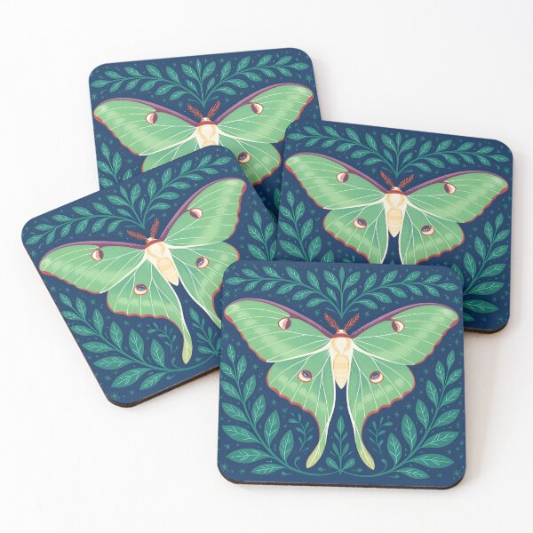 Item preview, Luna Moth Floral Botanical - Whimsical Floral Luna Moth Night Sky designed and sold by Wiss2Arts.