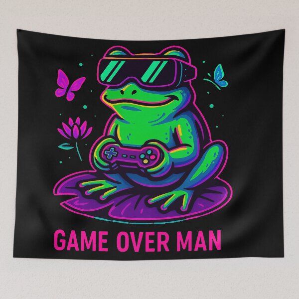 Item preview, Neon Gamer Frog – Game over man designed and sold by Qopta.