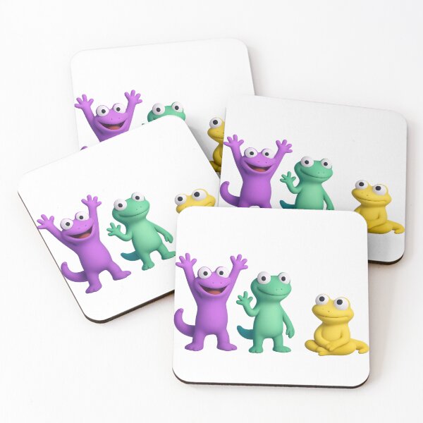 Item preview, Cute Cartoon Lizard Trio – Purple, Green, and Yellow Characters designed and sold by FunnySignalStudio.