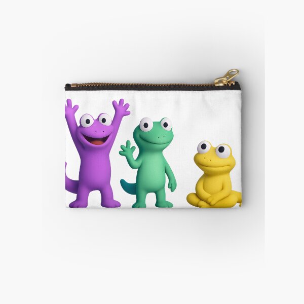 Item preview, Cute Cartoon Lizard Trio – Purple, Green, and Yellow Characters designed and sold by FunnySignalStudio.