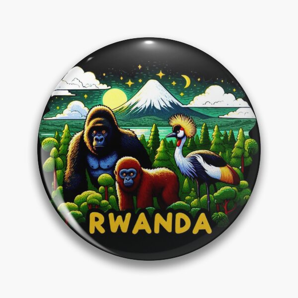 Item preview, Rwanda Wildlife – Mountain Gorilla, Golden Monkey and Crowned Crane  designed and sold by Myra365Art.