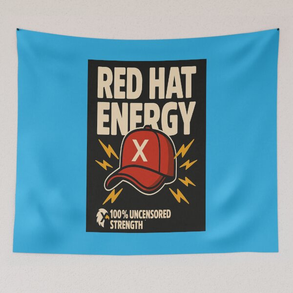 Item preview, Red Hat Energy – X Fan Design with Lightning Bolt    designed and sold by Gazmerch.