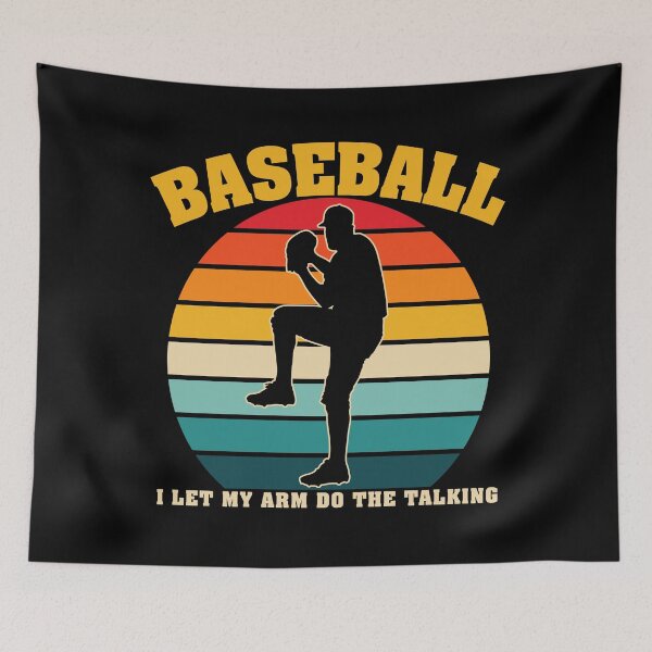 Item preview, Retro Baseball I Let My Arm Do the Talking Pitcher designed and sold by treasure-crafts.